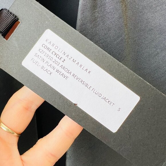 ❤️ KarolinazMarlak New York Reversible Drape collar jacket,Sage Gray/black , Siz - Picture 5 of 10